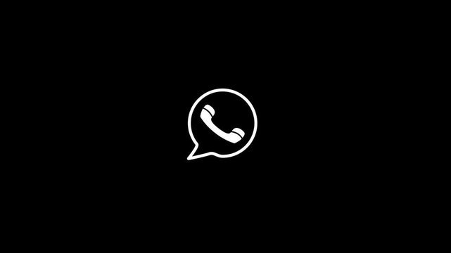Animated outgoing call line uni icon. Dialing phone. Seamless loop HD video with alpha channel on transparent background. Outline isolated user interface element motion graphic animation