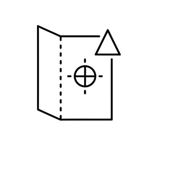 Folded Paper with Registration Mark and Triangle