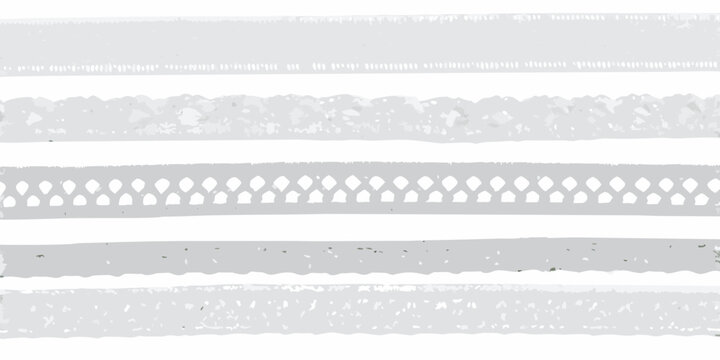 five different elegant white lace borders on white background border stripes ornament pattern decorative textile fabric embroidery crochet trim design
