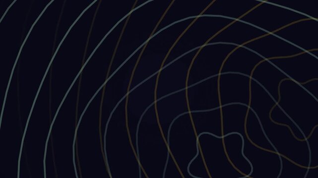 Abstract topographic lines pattern forming concentric circles on dark background creating a sense of depth and cartography in flowing design