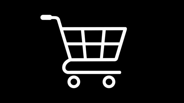 Shopping Cart Line Icon Minimal Black Outline Vector for E-commerce and Online Store