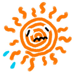Fototapeta premium 太陽の手描きイラスト素材（透過素材/PNG/JPEG）