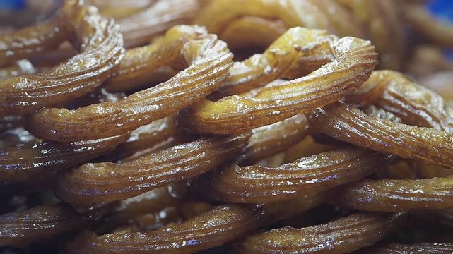  Turkish sweet churros at a local market.