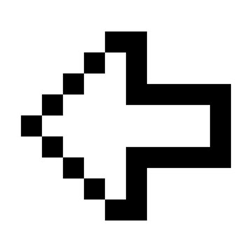 Pixel outline bold left arrow icon