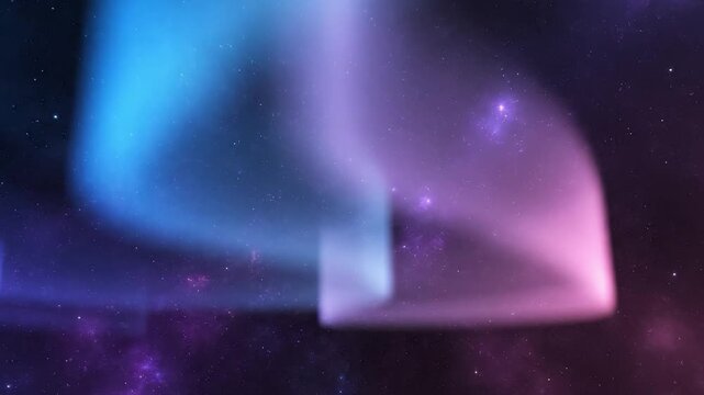 Ethereal Aurora Borealis Glowing Light Waves Floating Across Deep Space Nebula Background 4K Video Loop