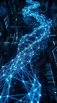 Abstract digital network data flow visualization.
