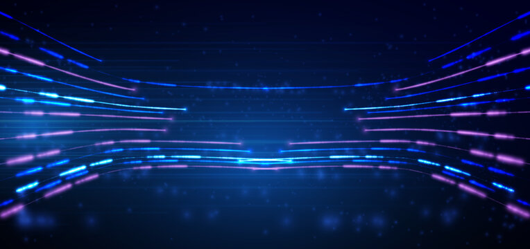 Tecnology speed dotted glowing movement.