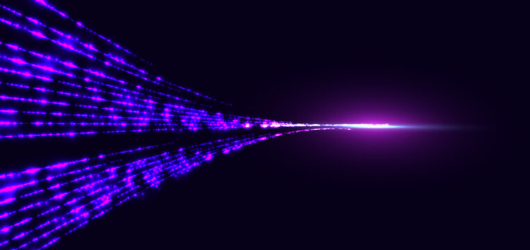Dynamic abstract background featuring diagonal neon light streaks.