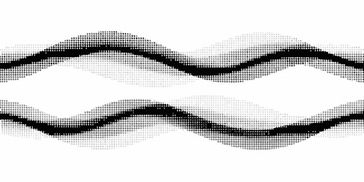 horizontal wavy ribbon created from black binary code on white background digital design data stream information flow tech pattern abstract