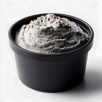 Dark Charcoal Tub of Slow Release Casein Protein Powder with Smooth Texture and Healthy Ingredients