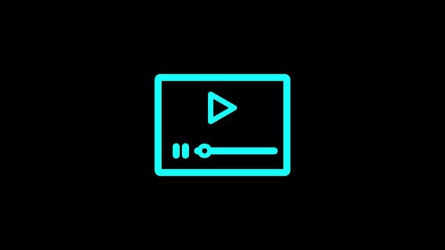 Digital video streaming playback or online course UI element icon