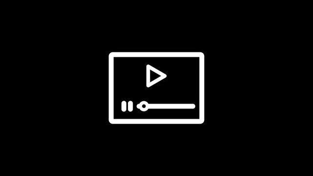 Digital video streaming playback or online course UI element icon