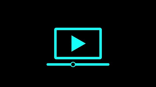 Digital video streaming playback or online course UI element icon