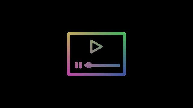 Digital video streaming playback or online course UI element icon