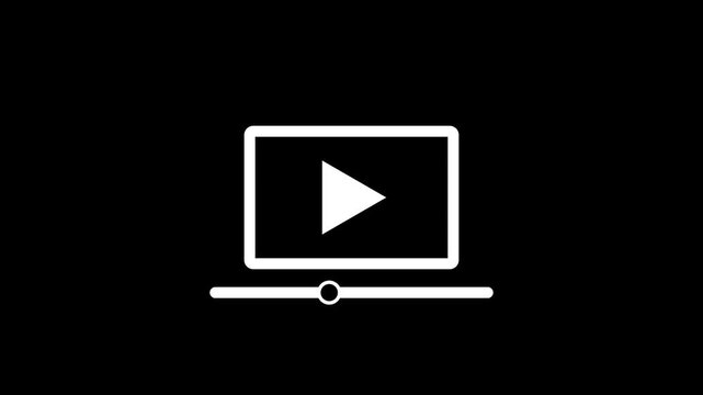 Digital video streaming playback or online course UI element icon