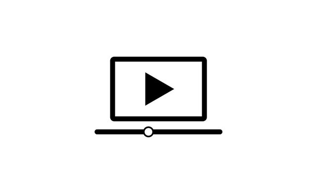 Digital video streaming playback or online course UI element icon