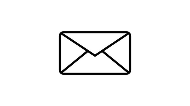 Minimalist mail or email message symbol motion graphic