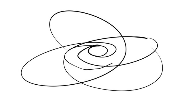 Abstract spiral line art on white background.