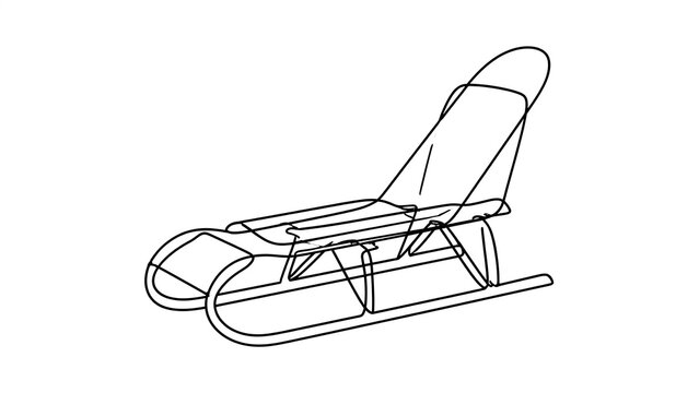 Traditional wooden sled on white background.