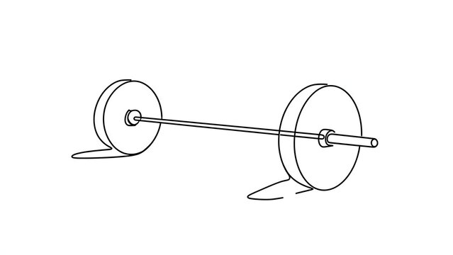 Barbell with weights on white background.