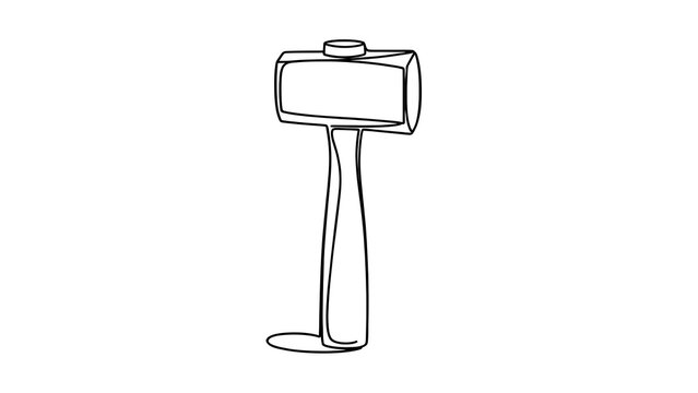 Simple hammer illustration on white background.