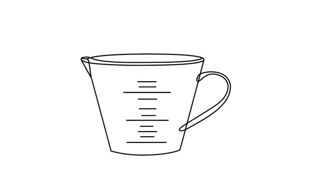 Measuring cup illustration on white background.