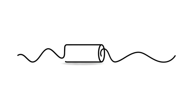 Sine wave with resistor symbol on white background.