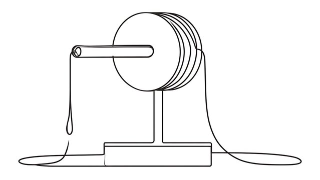 Simple pulley system diagram white background.