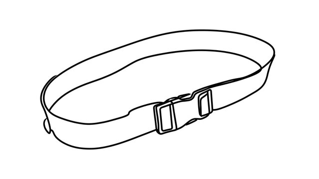 Simple belt buckle illustration white background.