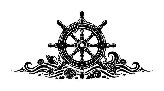 steering wheel of a ship