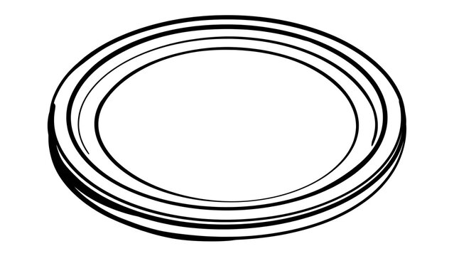 Black rubber ring isolated on white background.