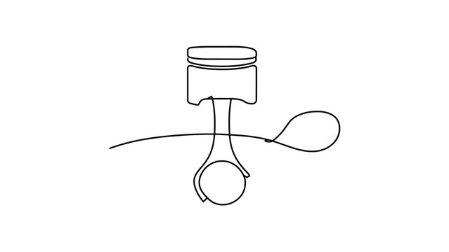 Piston connecting rod diagram white background.