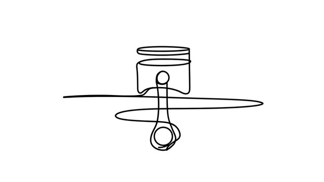 Minimalist piston illustration on white background.
