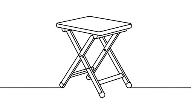 Folding stool illustration on white background.