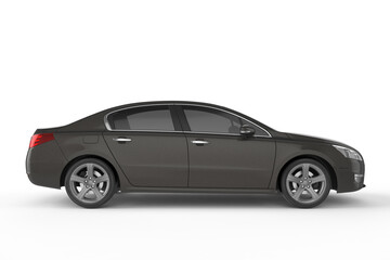 Fototapeta premium Black car on white background, 3D illustration