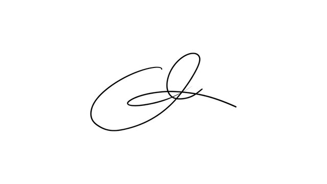 Elegant cursive letter C on white background.