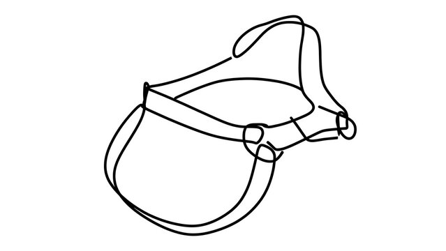 Simple horse halter illustration white background.