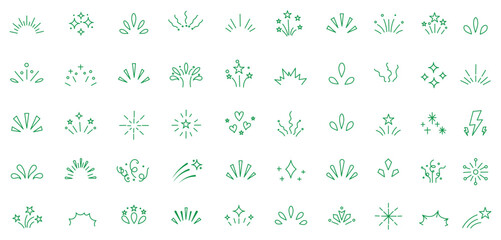 Hand drawn sketch doodle twinkle star vector glitter bright magic light icon set. © Hike Studio 10