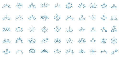 Hand drawn sketch doodle twinkle star vector glitter bright magic light icon set. © Hike Studio 10
