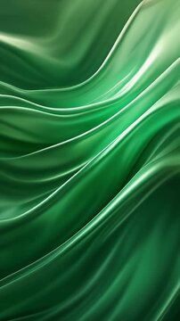 Abstract Flowing Emerald Silk Waves Generative AI