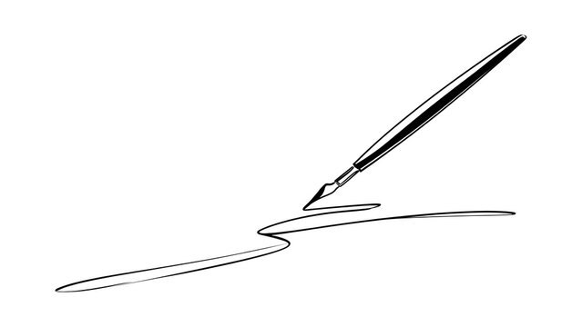 Elegant fountain pen writing on white background.