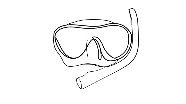 Scuba diving mask and snorkel on white background.