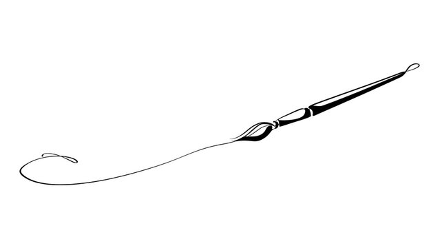 Black fishing hook line illustration white background.