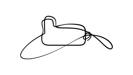 Obraz premium Minimalist line art bird drawing white background.