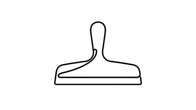 Simple black squeegee icon on white background.