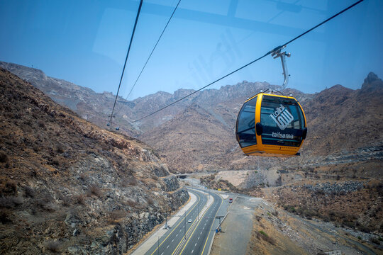 The Taif Cable Cars, also known as Telefric Al Hada, at the Al Hada Cable Car Resort, Taif City on June 23, 2024, 89 kilometers from Makkah, Saudi Arabia.