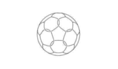 Naklejka premium Minimal soccer ball one line art vector illustration for football sports branding and game design