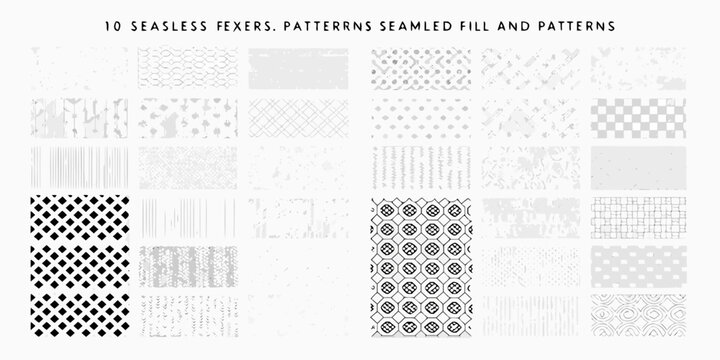 Collection of ten seamless repeat patterns ideal for background fills and designs