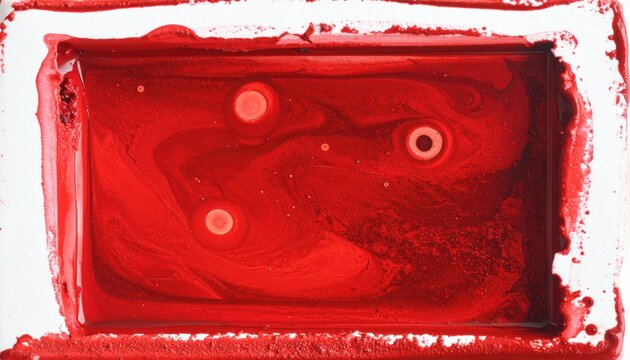 Abstract Red Fluid Dynamics Swirling Liquids, Bubbles, and Trails