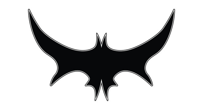 Bat symbol silhouette black white background icon